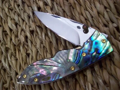 CUSTOM THAILAND KNIFE / BLACK PEARL / ABALONE / NEW 2017 - Image 1 of 4