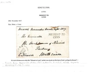 GB NORFOLK KINGS LYNN 1837/96 POSTGESCHICHTE - Bild 1 von 11