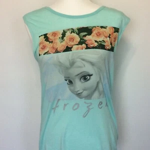 Tunica canotta turchese donna Disney Frozen taglia small misto poliestere rayon - Foto 1 di 8