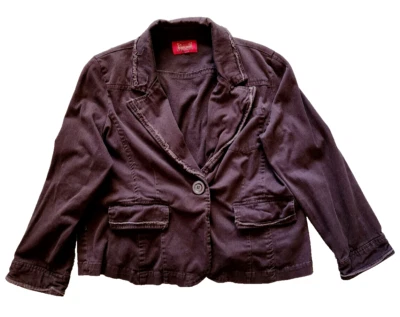 Chaqueta Blazer Jean Paris Azul Sarga Para Mujer XL Marrón Suave Un Botón Informal Foto 1 de 4