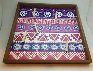 Purple Pink White Clothespin Picture and Event Holder Hanging Wall Decor Dorm - Picture 1 of 1