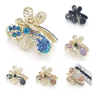 FCL Bee Hair Claw Rhinestone & Faux Gold Pearl Women Girls Hair Accessories - Picture 1 of 30