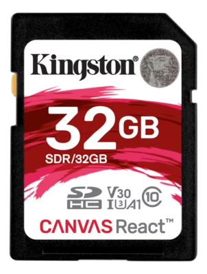 Kingston 32GB Canvas React UHS-I SDHC Memory Card - Image 1 of 2