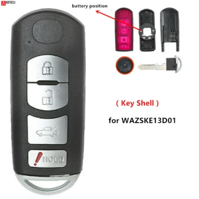Smart Remote Car Key Shell Case Fob 4 Button for Mazda CX-5 3 6 Miata 2014-2018 - Imagem 1 de 4