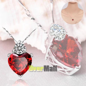 925 Sterling Silver Love Heart Necklace Pendant, Jewelry Birthday Mother's Day - Picture 1 of 12
