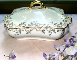 Antique Haviland Limoges Square Covered Serving Dish ~H & Co. (Prov. R.I. ties) - Picture 1 of 10