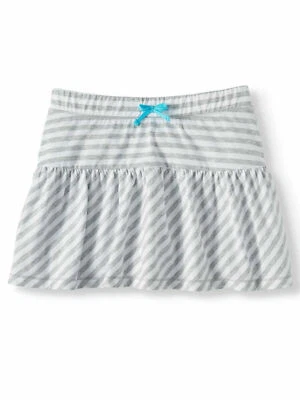 Wonder Nation Girls Pull On Knit Scooter Skort Size X-Small (4-5) Gray Stripe  - Image 1 of 2