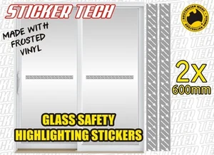 2x GLASS SLIDING DOOR HIGHLIGHTING HAZARD PROTECTION DECAL STICKER SAFETY DECALS - Picture 1 of 3