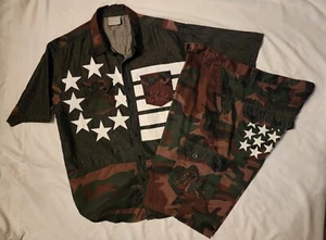 Royal Linx Camouflage Sterne Streifen Herren 2 Stück Hemd und Shorts Set Größe 42 2XL - Bild 1 von 23