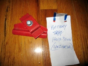 Red Metal Battery Retainer Hold Down & Hardware - Bild 1 von 5