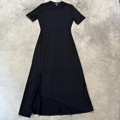 Karen Kane Dress Womens Sz XS Petite Black Front-Slit Long Maxi Minimalist Basic - Image 1 of 4