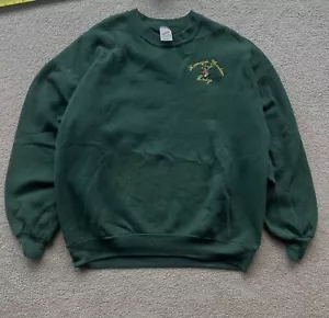 Vintage 90s Forest Green Meadow Lodge Sweatshirt Embroidered - Picture 1 of 6