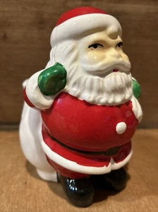 Vintage Lego Japan Ceramic Santa Claus with Bag Candy Cane Holder - Bild 1 von 9