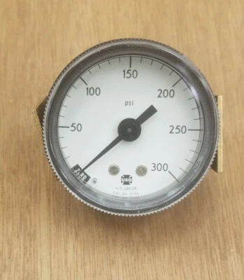 US Gauge 300# 300 Pound 2" Panel-mount Pressure Gauge 1/8" Rear Male NPT - NEW - Image 1 of 3