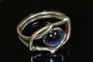 Vintage Silber Ring Dorn Design Größe 7 unbekannt Herzstück - Bild 1 von 7