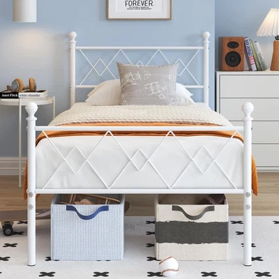 Marco de cama tamaño doble, marco de cama de plataforma de metal con cabecero y pie de cama, y... Foto 1 de 4