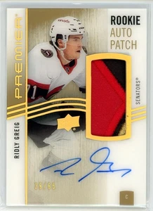 2023-24 UD PREMIER RIDLY GREIG ROOKIE PATCH AUTO GOLD #/65 RC RPA G20 - Picture 1 of 2