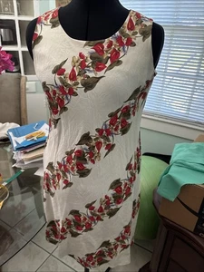 Ärmelloses Sommerkleid mit Blumenmuster und diagonalem Muster Vintage Größe S - Bild 1 von 3