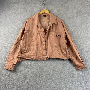 Mossimo Jacket Womens 18 Cropped Brown Button Up Trucker Western Cowgirl - Picture 1 of 8