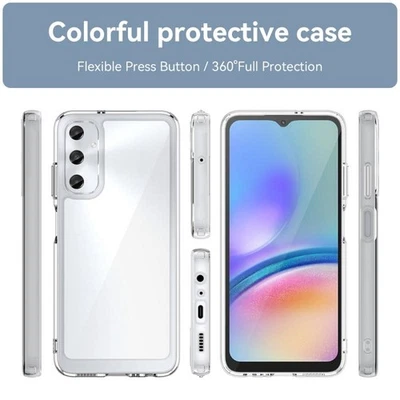 Custodia ibrida trasparente in TPU acrilico per Samsung Galaxy M14 4G colorata - Immagine 1 di 4