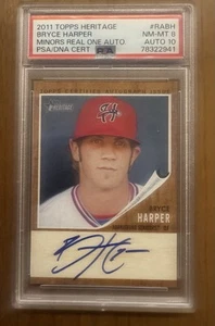 2011 Topps Heritage Bryce Harper, Minor League Edition Auto PSA 8, 38/154 - Picture 1 of 4