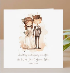 Personalised Wedding Card, Congratulations On Your Wedding Day, Mr & Mrs Card - Picture 1 of 3