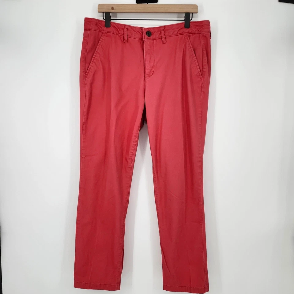 Red Coral Womens Girlfriend Chino Pant Size 14 Nantucket Coastal Beachy Resort - Image 1 of 4