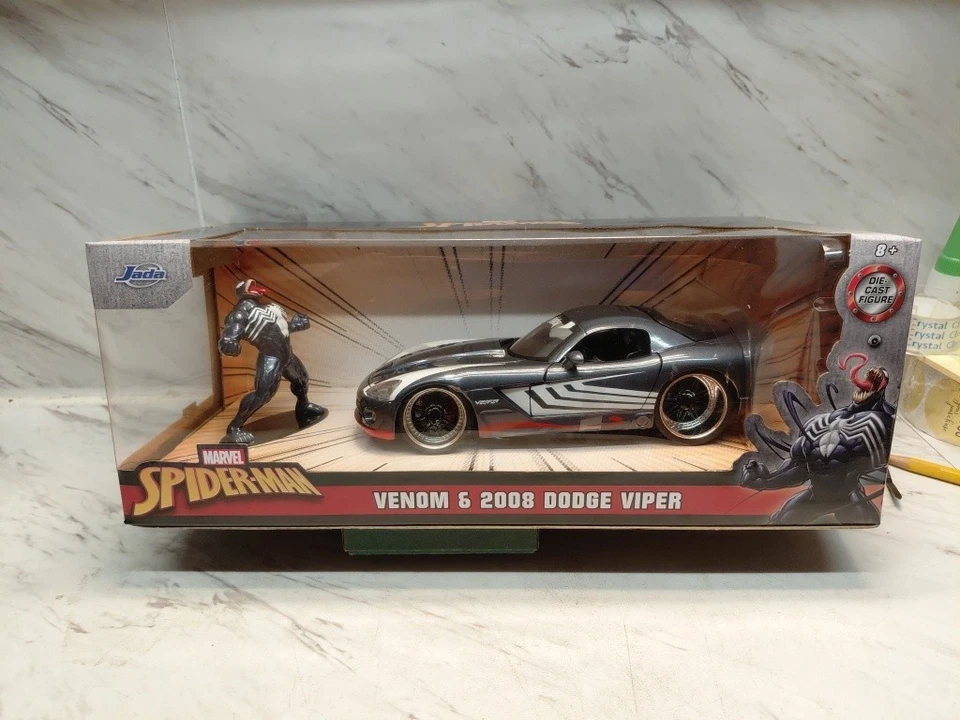 Marvel Spider-man Jada Diecast Venom and 2008 Dodge Viper 1:24 Scale Collection - Image 1 of 1