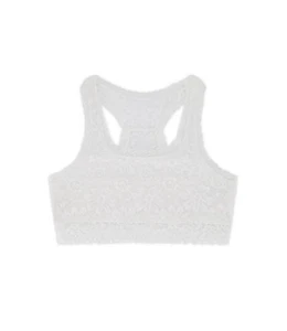 NWT Justice White Full Coverage Racerback Lace Girls Bralette Size 32 - Picture 1 of 5