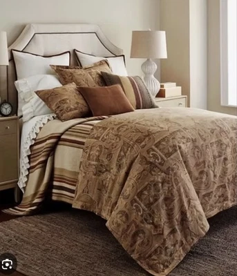 Ralph Lauren Bellosguardo Italian 100% Cotton Duvet Cover Queen 94 X 96 Paisley - Image 1 of 4