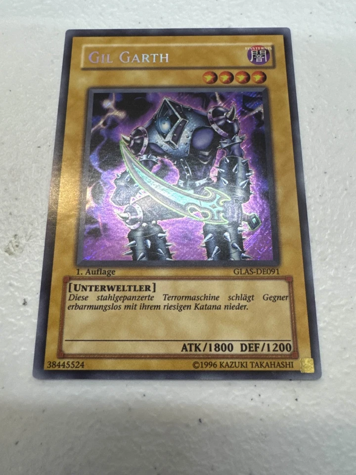 GERMAN Yugioh - Gil Garth - GLAS-EN091 - 1st Edtion - Secret Rare - NM - Image 1 of 2