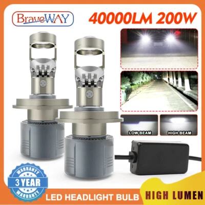2PCS Bi-LED Headlights Bulbs H4 9003 Hi/Lo Beam Mini Projector Lens Lamp 40000LM Foto 1 de 4