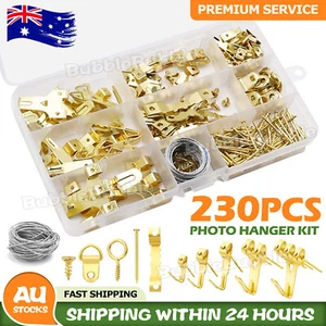 230PCS Picture Hangers Hooks Heavy Duty Photo Frame Hanging kit With Nails Home - Picture 1 of 9