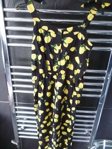 GIRLS BLACK & YELLOW LEMON JUMPSUIT AGE 5-6 YEARS BY NOBODY'S CHILD. BNWT - Picture 1 of 5