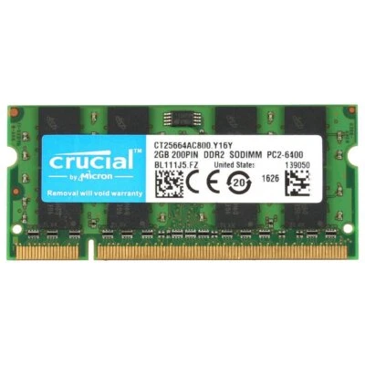 2GB / 1GB PC2-6400S DDR2-800MHz 200Pin SODIMM Laptop ram Memory For Crucial LOT - Image 1 of 4