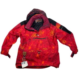 Cappotto da sci Obermeyer vintage anni 90 design azteco, pullover 1/4 zip, uomo taglia media - Foto 1 di 18