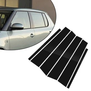Für Skoda Fabia 2007-2014 6 Stück Säulenpfosten Fenster Tür Abdeckung Schwarz - Picture 1 of 19