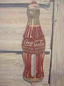 Jim Harrison Cola Coca Cola Flasche Thermometer Kunstdruck - Bild 1 von 1