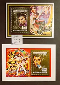 6er Set Elvis Pressley Briefmarken zum 70. Jubiläum/S. Blätter 24kt Goldfolie SCHÖN! - Bild 1 von 10