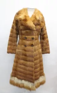 MINT CHINESE MINK & RED FOX FUR COAT JACKET WOMEN WOMAN SIZE 2 PETITE - Picture 1 of 4