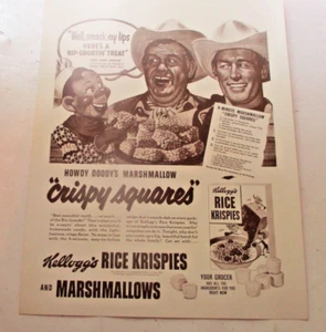 Vintage Kellogg's Rice Krispies &Marshmallows Howdy Doody's Poster Advertisement - Picture 1 of 6