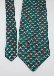 Corbata de Colección Christian Dior Monsieur Estampado Pequeño Verde Rosa Borgoña Blanco - Imagen 1 de 3