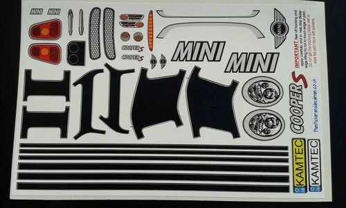 Kamtec Tamiya BMW Mini Cooper S M03L 1:10 RC Car Decal Set - Bild 1 von 1