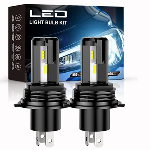 AQJ H4 9003 LED Headlight Bulbs Conversion Kit High Low Beam 6500K White 2x - Picture 1 of 10