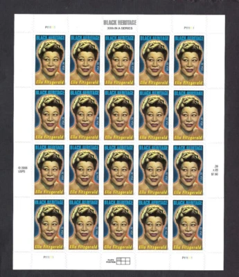 US Scott# 4120 2007 39c Booklet Pane of 20 Black Heritage P#P111111 UL MNH VF - Image 1 of 2