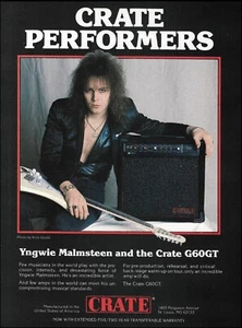 Amplificador de guitarra Yngwie Malmsteen 1988 Crate G60GT anuncio 8 x 11 amplificador anuncio - Imagen 1 de 3