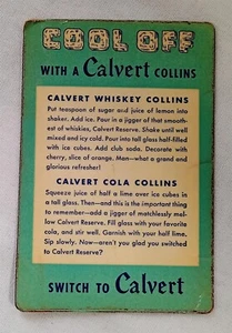 Vintage 1949 1950 Calvert Reserve Whisky Werbung Taschenkalender - Bild 1 von 3