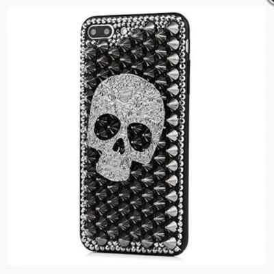 Gunmetal Spike Stud Skull Case For Google Pixel 3a Metal Punk Rock Biker Goth - Image 1 of 2