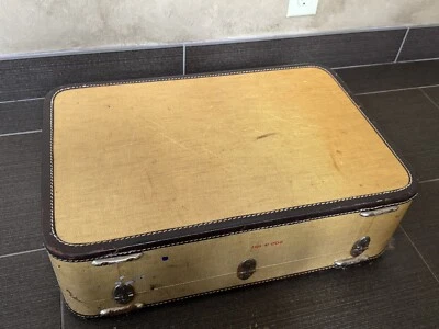 Vintage Wheary Luggage Tweed Suitcase - Image 1 of 4