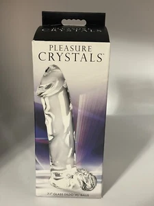 Pleasure Crystals Glass Dildo  7.1 inch  With  Balls - Clear NEW! - Picture 1 of 6